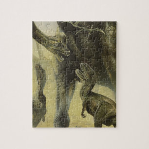 Vintage Dinosaurs, Torvosaurus and Brachiosaurus Jigsaw Puzzle