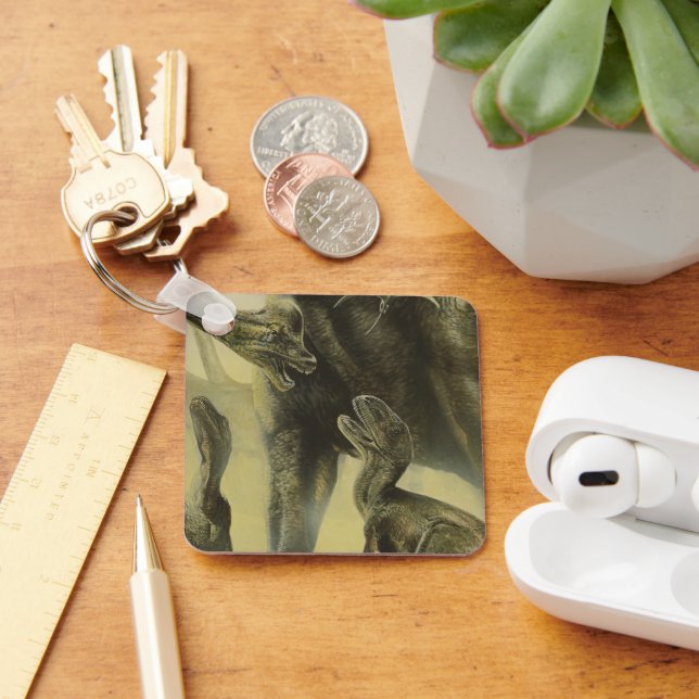 Vintage Dinosaurs, Torvosaurus and Brachiosaurus Keychain (Desk)