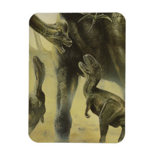 Vintage Dinosaurs, Torvosaurus and Brachiosaurus Magnet
