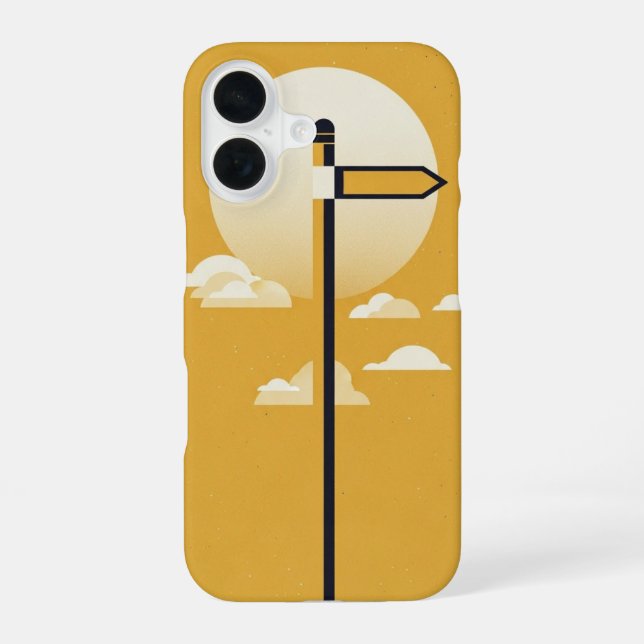 Vintage Directional Arrow Pole iPhone 16 Case (Back)