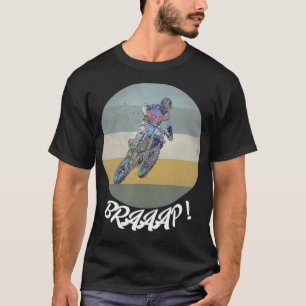 Vintage Dirt Bike BrapBraap Funny Motocross T-Shirt