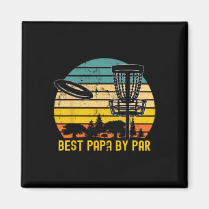 Vintage Disc Golf Dad Present - Best Papa By Par D Magnet