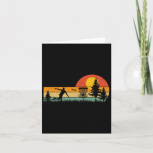 Vintage Disc Golf Design Frisbee Golf Basket Tree Card