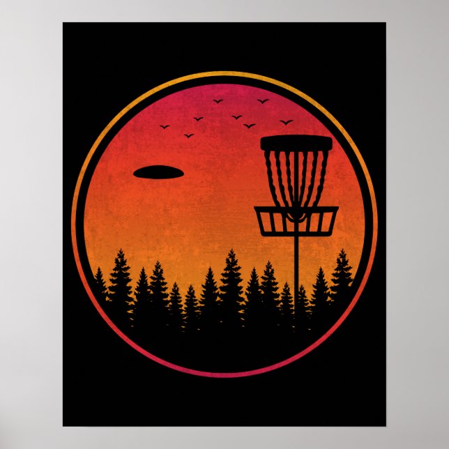 Vintage Disc Golf Frolf Frisbee Player Retro Poster (Front)