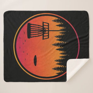 Vintage Disc Golf Frolf Frisbee Player Retro Sherpa Blanket