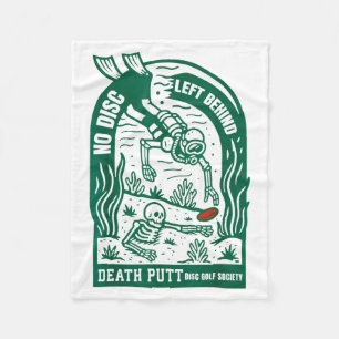Vintage Disc Golf No Disc Left Behind Funny Disc G Fleece Blanket