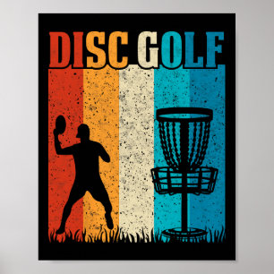 Vintage Disc Golf Sket Player Golfer Golfing Sport Poster