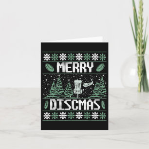 Vintage Disc Golf Ugly Christmas Merry Discmas Par Card