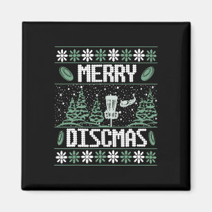 Vintage Disc Golf Ugly Christmas Merry Discmas Par Magnet