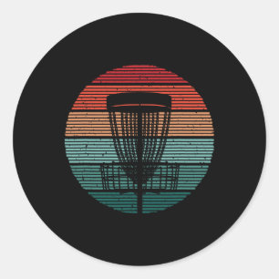 Vintage Disc Golfer Frisbees Women Men Disc Golf Classic Round Sticker