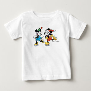 Vintage Disney   Mickey & Minnie Ice Skating Baby T-Shirt