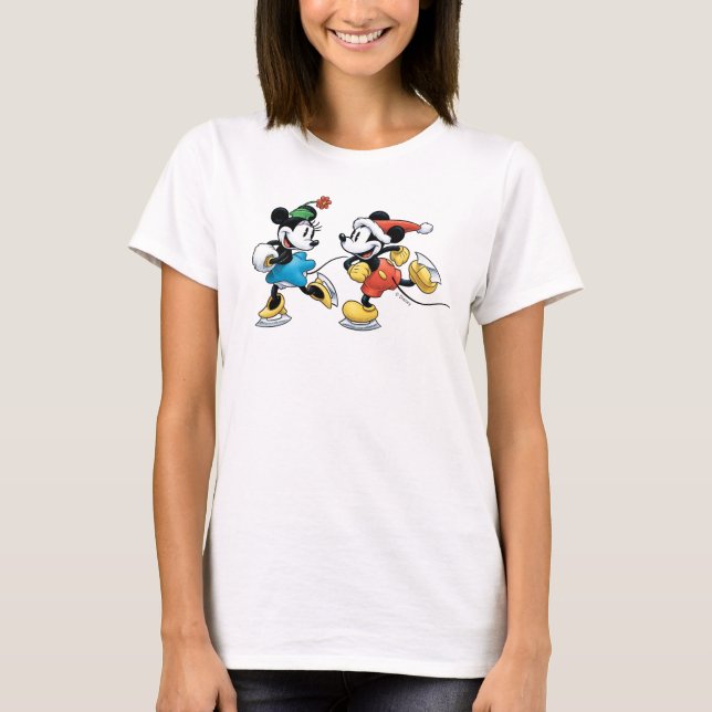 Vintage Disney | Mickey & Minnie Ice Skating T-Shirt (Front)