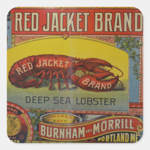 Vintage distressed advertising label lobster maine