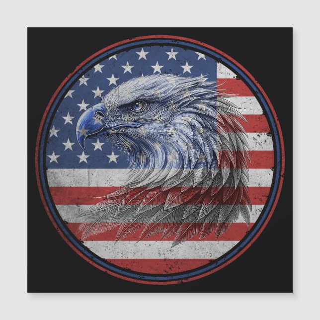 Vintage Distressed American Flag Eagle  (Front)