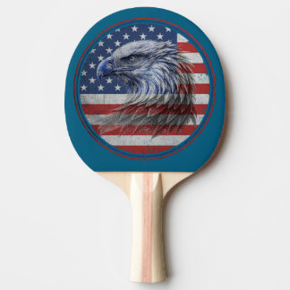 Vintage Distressed American Flag Eagle  Ping Pong Paddle