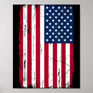 Vintage Distressed American Flag Poster