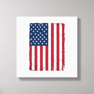 Vintage Distressed American Flag Vector Shirt Desi Canvas Print
