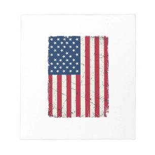 Vintage Distressed American Flag Vector Shirt Desi Notepad