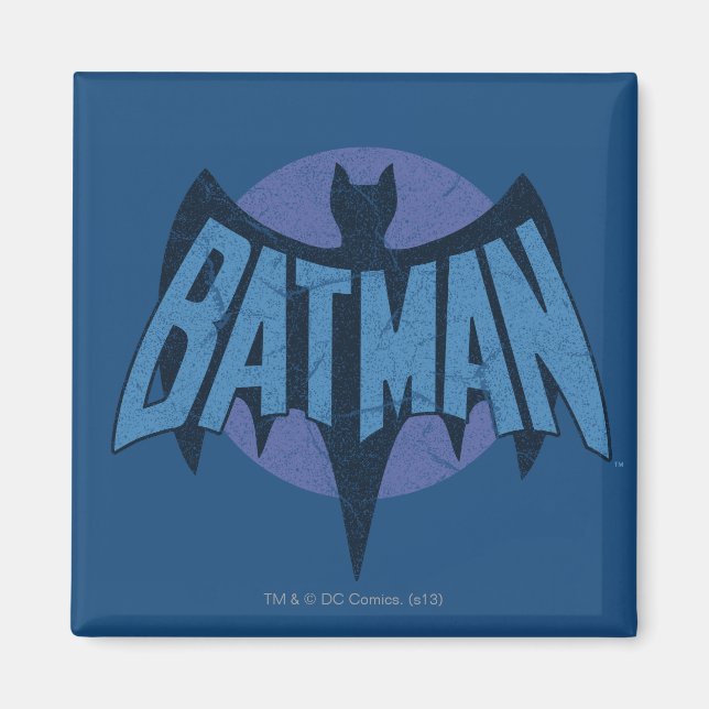 Vintage Distressed Bat Symbol Magnet (Front)