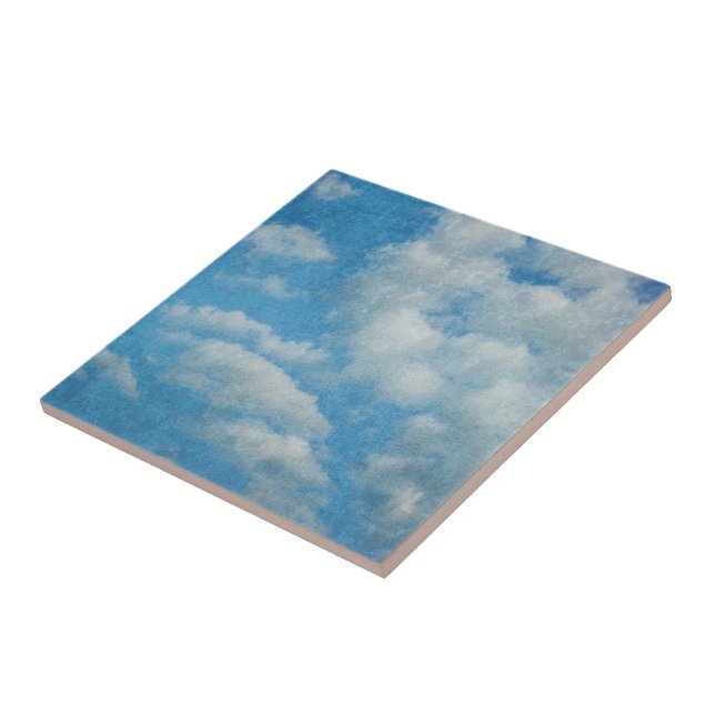 Vintage Distressed Clouds Background Tile (Side)