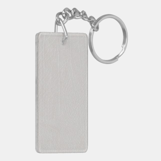 Vintage Distressed Cognac Leather Texture Keychain (Back Left)