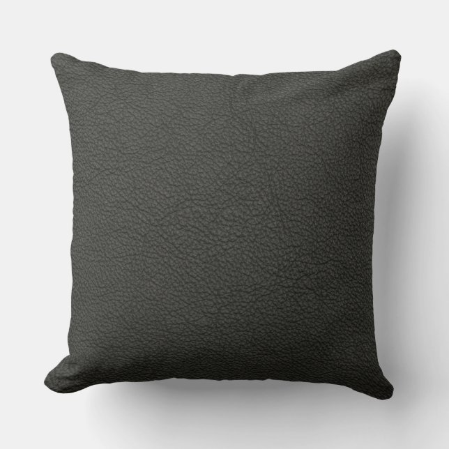 Vintage Distressed Cognac Leather Texture Throw Pillow (Front)