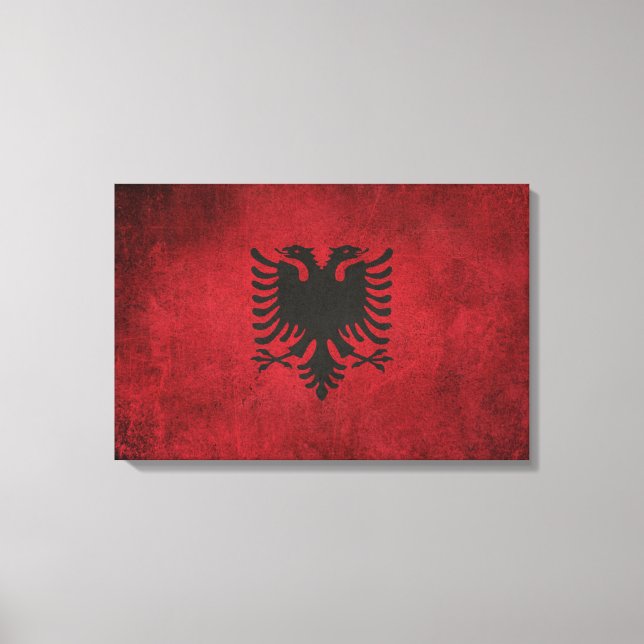 Vintage Distressed Flag of Albania Canvas Print (Front)