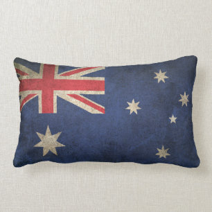Vintage Distressed Flag of Australia Lumbar Pillow