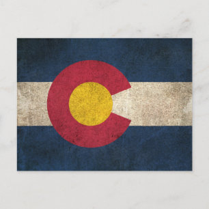 Vintage Distressed Flag of Colorado Postcard
