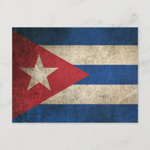 Vintage Distressed Flag of Cuba Postcard