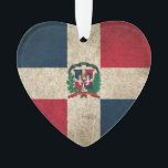 Vintage Distressed Flag of Dominican Republic Ornament<br><div class="desc">This vintage flag of Dominican Republic design features rough textures and scratches. The flag has an old and worn feel which gives it a stylish look. This unique aged flag pattern is a great way to show off your Dominican pride and patriotism.</div>