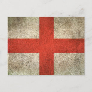 Vintage Distressed Flag of England Postcard