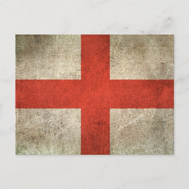 Vintage Distressed Flag of England Postcard (Front)