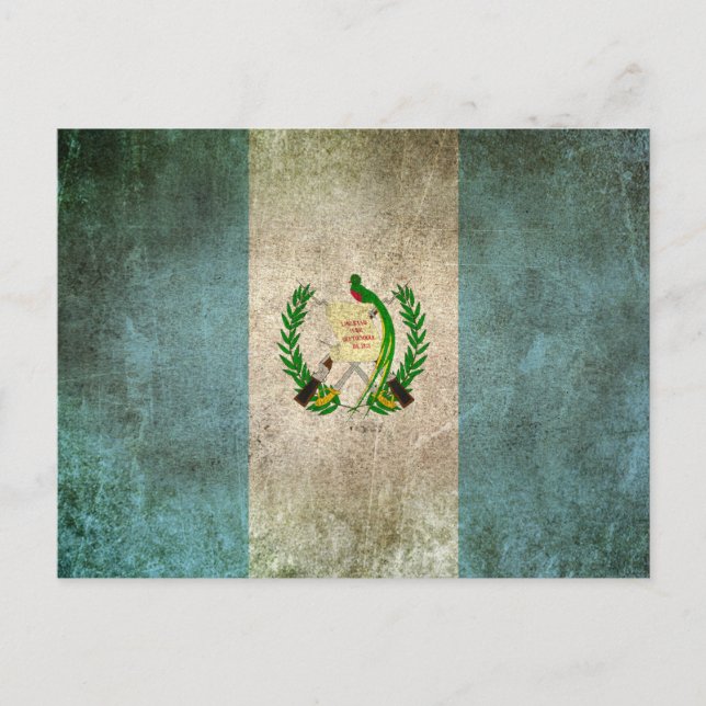 Vintage Distressed Flag of Guatemala Postcard (Front)