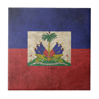 Vintage Distressed Flag of Haiti Tile
