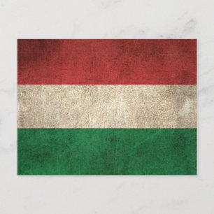 Vintage Distressed Flag of Hungary Postcard
