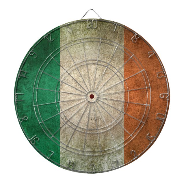 Vintage Distressed Flag of Ireland Dartboard (Front)