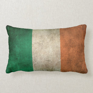 Vintage Distressed Flag of Ireland Lumbar Pillow