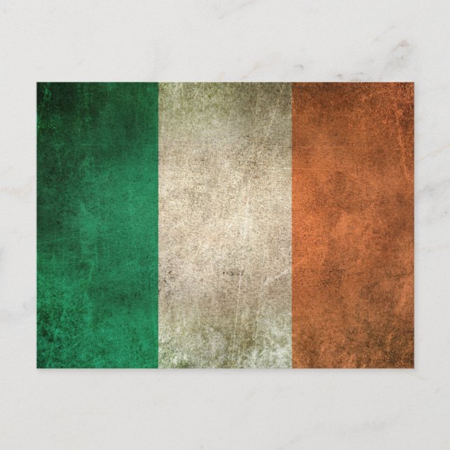 Vintage Distressed Flag of Ireland Postcard (Front)