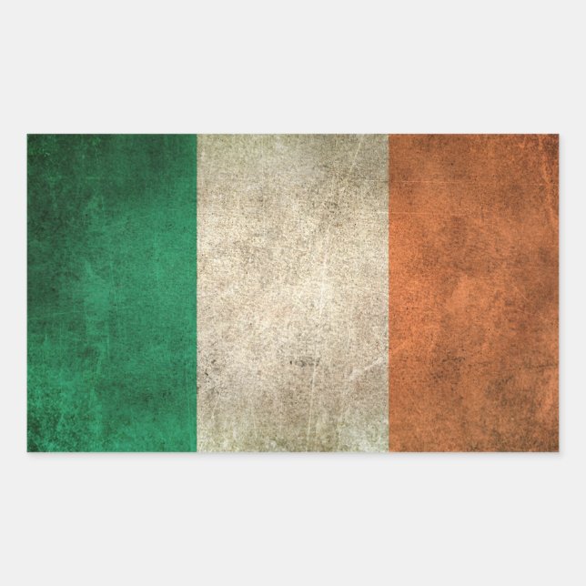 Vintage Distressed Flag of Ireland Sticker (Front)