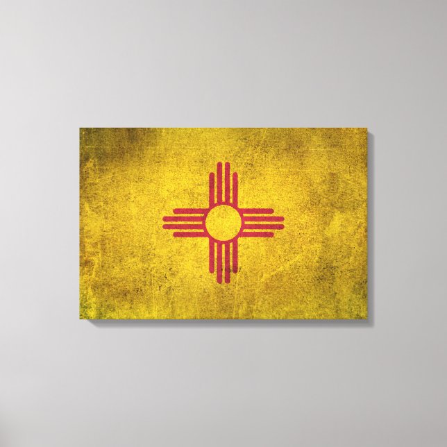 Vintage Distressed Flag of New Mexico Canvas Print (Front)
