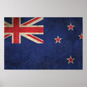 Vintage Distressed Flag of New Zealand Poster