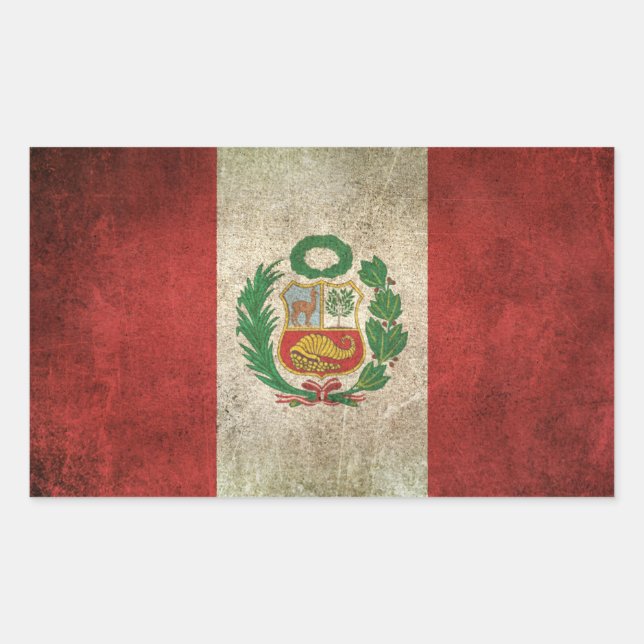 Vintage Distressed Flag of Peru Sticker (Front)