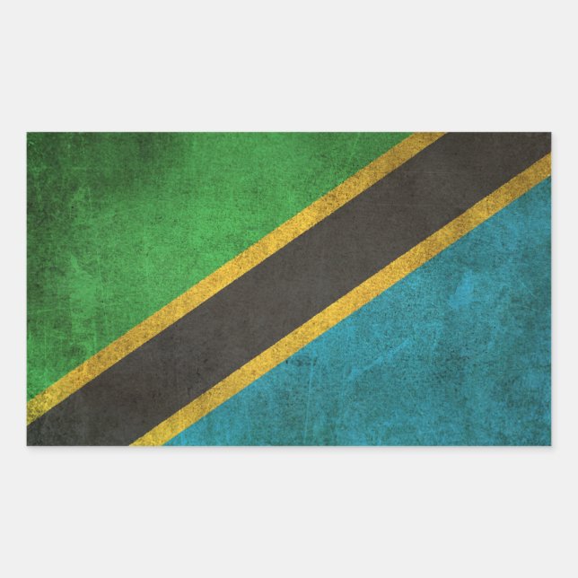 Vintage Distressed Flag of Tanzania Sticker (Front)