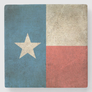 Vintage Distressed Flag of Texas Stone Coaster