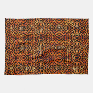 Vintage Distressed Grunge Cheetah Animal Print Kitchen Towel