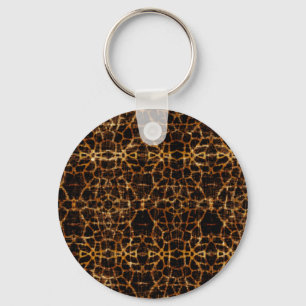 Vintage Distressed Grunge Giraffe Animal Print Keychain