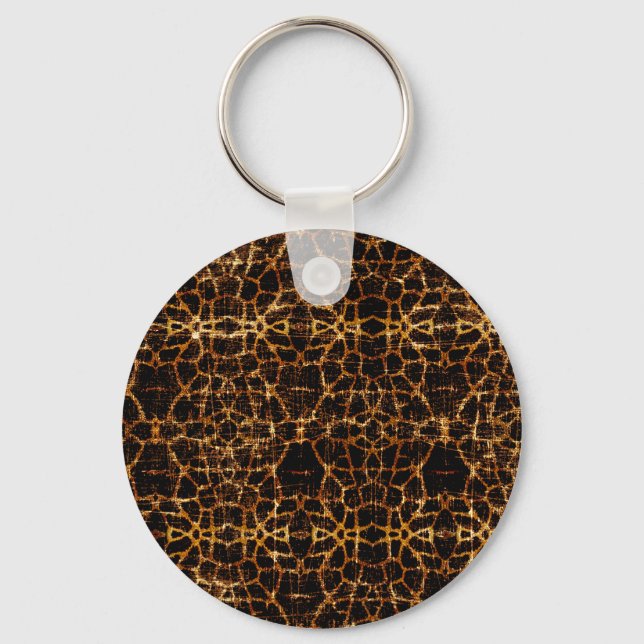 Vintage Distressed Grunge Giraffe Animal Print Keychain (Front)