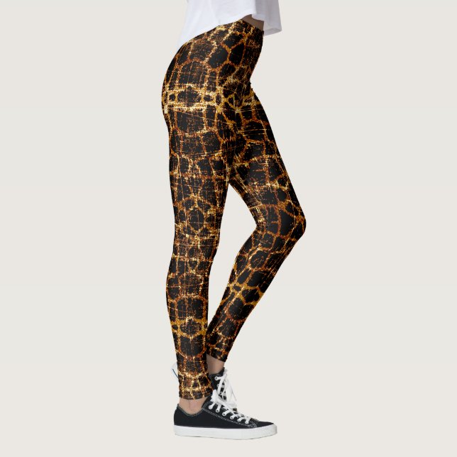 Vintage Distressed Grunge Giraffe Animal Print Leggings (Right)