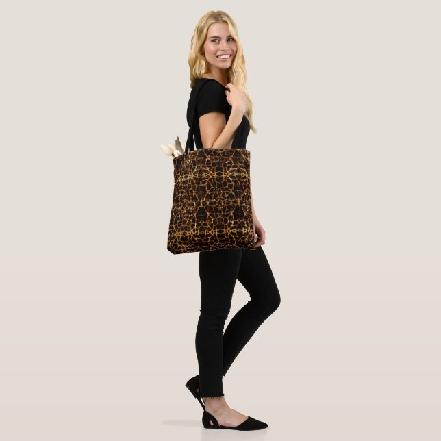 Vintage Distressed Grunge Giraffe Animal Print Tote Bag (On Model)